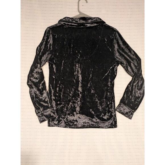 Nicole Miller Pajamas Set Black Debossed Leopard Spots Small Top Pants - Picture 12 of 15